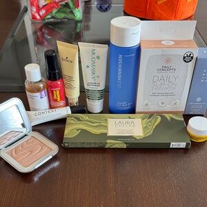 Makeup Skincare Hair Bundle Toner Mask Eye Cream Eyeshadow Toner Exfoliator New